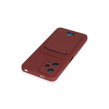 Xiaomi Poco X5 5g Kılıf Kelvin Kartvizitli Silikon - Bordo