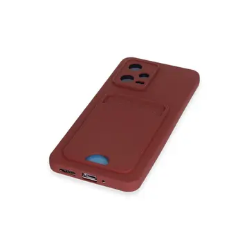 Xiaomi Poco X5 5g Kılıf Kelvin Kartvizitli Silikon - Bordo