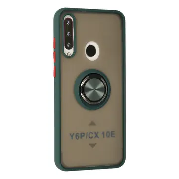 Huawei Y6p Kılıf Montreal Yüzüklü Silikon Kapak - Yeşil