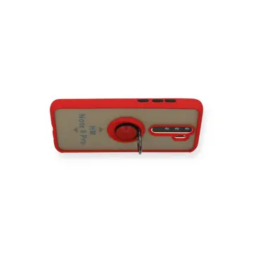 Xiaomi Redmi Note 8 Pro Kılıf Montreal Yüzüklü Silikon Kapak - Kırmızı