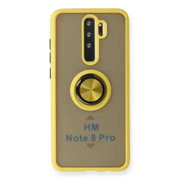 Xiaomi Redmi Note 8 Pro Kılıf Montreal Yüzüklü Silikon Kapak - Sarı
