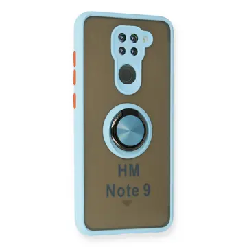 Xiaomi Redmi Note 9 Kılıf Montreal Yüzüklü Silikon Kapak - Buz Mavi