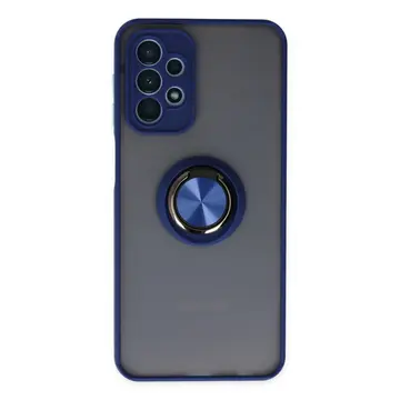 Samsung Galaxy A23 4g Kılıf Montreal Yüzüklü Silikon Kapak - Lacivert