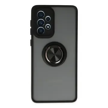 Samsung Galaxy A33 5g Kılıf Montreal Yüzüklü Silikon Kapak - Siyah