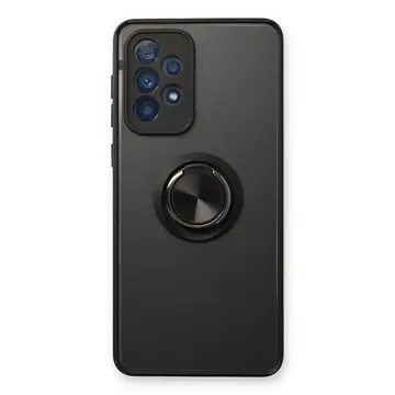 Samsung Galaxy A53 5g Kılıf Montreal Yüzüklü Silikon Kapak - Siyah