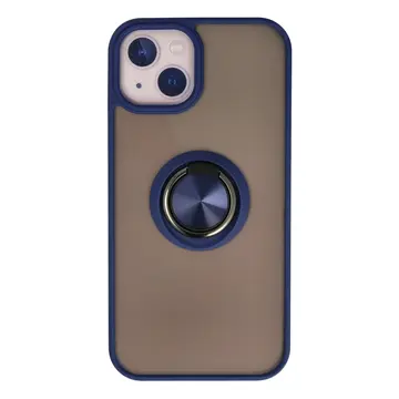 İphone 15 Kılıf Montreal Yüzüklü Silikon Kapak - Lacivert