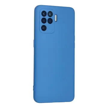 Oppo Reno 5 Lite Kılıf Nano İçi Kadife Silikon - Mavi