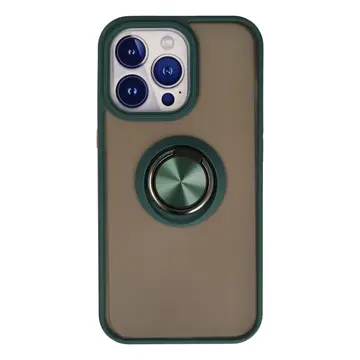 İphone 15 Pro Kılıf Montreal Yüzüklü Silikon Kapak - Yeşil