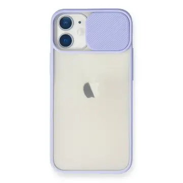 İphone 11 Kılıf Palm Buzlu Kamera Sürgülü Silikon - Lila