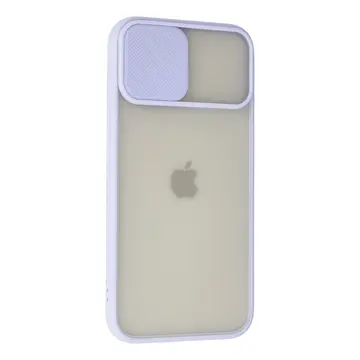 İphone 12 Pro Max Kılıf Palm Buzlu Kamera Sürgülü Silikon - Lila