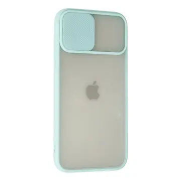 İphone 12 Pro Max Kılıf Palm Buzlu Kamera Sürgülü Silikon - Turkuaz
