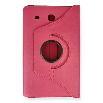 Samsung Galaxy T560 Tab E 9.7 Kılıf 360 Tablet Deri Kılıf - Pembe