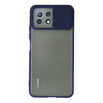 Xiaomi Mi 11 Lite Kılıf Palm Buzlu Kamera Sürgülü Silikon - Lacivert