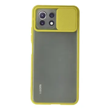 Xiaomi Mi 11 Lite Kılıf Palm Buzlu Kamera Sürgülü Silikon - Sarı