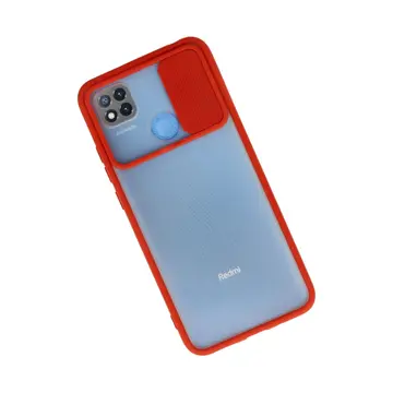 Xiaomi Redmi 9c Kılıf Palm Buzlu Kamera Sürgülü Silikon - Kırmızı