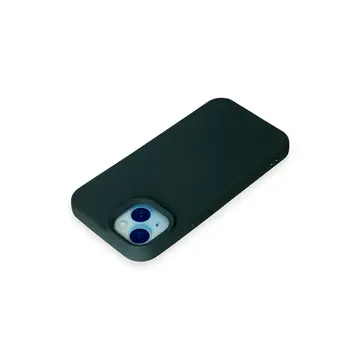 İphone 15 Kılıf Nano İçi Kadife Silikon - Koyu Yeşil