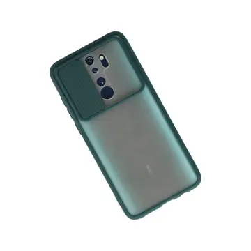 Xiaomi Redmi Note 8 Pro Kılıf Palm Buzlu Kamera Sürgülü Silikon - Yeşil