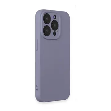 İphone 15 Pro Kılıf Nano İçi Kadife Silikon - Lila