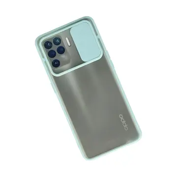 Oppo Reno 5 Lite Kılıf Palm Buzlu Kamera Sürgülü Silikon - Turkuaz