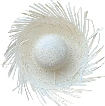 Tropikal Parti Sarı Hasır Hawaii Şapkası 13x36 Cm