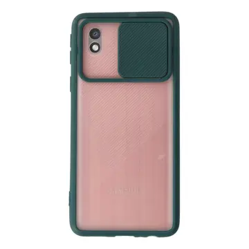 Samsung Galaxy A01 Core Kılıf Palm Buzlu Kamera Sürgülü Silikon - Yeşil