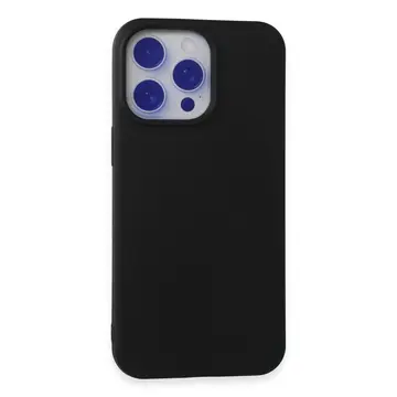 İphone 15 Pro Max Kılıf Nano İçi Kadife Silikon - Siyah