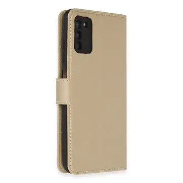 Samsung Galaxy A03s Kılıf Trend S Plus Kapaklı Kılıf - Gold