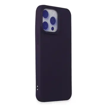 İphone 15 Pro Max Kılıf Nano İçi Kadife Silikon - Mor