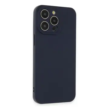 İphone 15 Pro Max Kılıf Nano İçi Kadife Silikon - Lacivert
