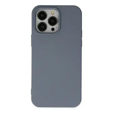 İphone 15 Pro Max Kılıf Nano İçi Kadife Silikon - Gri