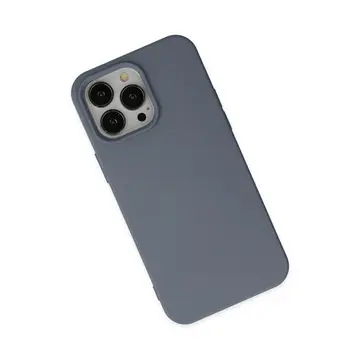 İphone 15 Pro Max Kılıf Nano İçi Kadife Silikon - Gri