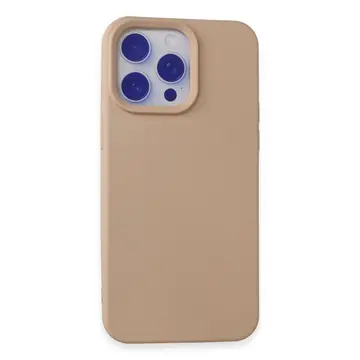 İphone 15 Pro Max Kılıf Nano İçi Kadife Silikon - Pudra