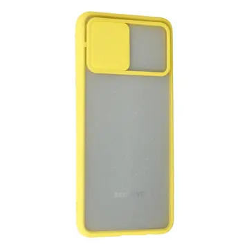 Samsung Galaxy A02 Kılıf Palm Buzlu Kamera Sürgülü Silikon - Sarı