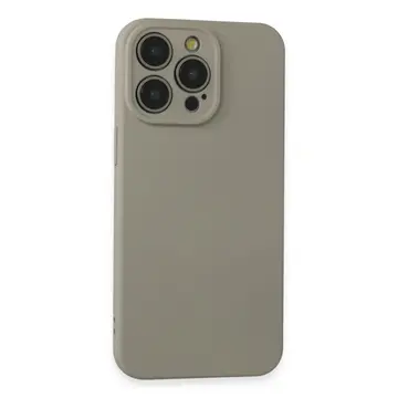 İphone 15 Pro Max Kılıf Nano İçi Kadife Silikon - Beyaz Titanyum