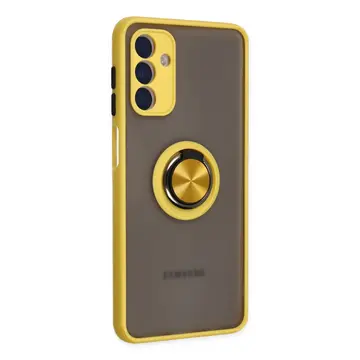Samsung Galaxy A04s Kılıf Montreal Yüzüklü Silikon Kapak - Sarı