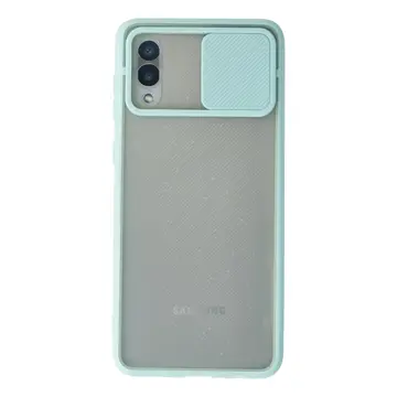 Samsung Galaxy A02 Kılıf Palm Buzlu Kamera Sürgülü Silikon - Turkuaz
