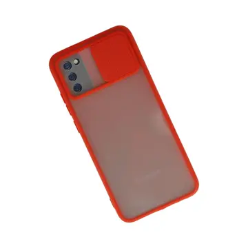 Samsung Galaxy A02s Kılıf Palm Buzlu Kamera Sürgülü Silikon - Kırmızı