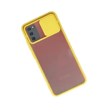 Samsung Galaxy A02s Kılıf Palm Buzlu Kamera Sürgülü Silikon - Sarı
