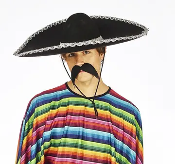 Sombrero Meksika Şapkası Mariachi Altın Şeritli Yetişkin Boy
