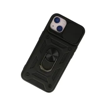 İphone 15 Kılıf Pars Lens Yüzüklü Silikon - Siyah