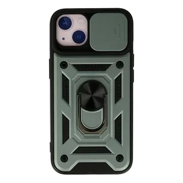 İphone 15 Kılıf Pars Lens Yüzüklü Silikon - Yeşil