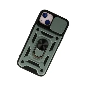 İphone 15 Kılıf Pars Lens Yüzüklü Silikon - Yeşil