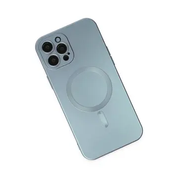 İphone 12 Pro Max Kılıf Moshi Lens Magneticsafe Silikon - Sierra Blue