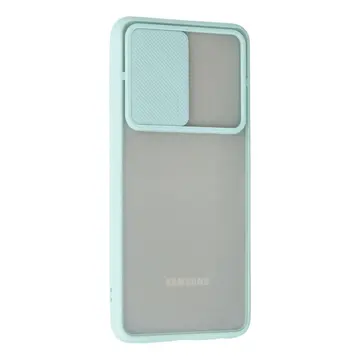 Samsung Galaxy A52 Kılıf Palm Buzlu Kamera Sürgülü Silikon - Turkuaz