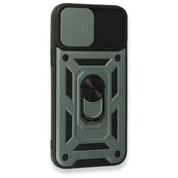 İphone 15 Pro Kılıf Pars Lens Yüzüklü Silikon - Yeşil