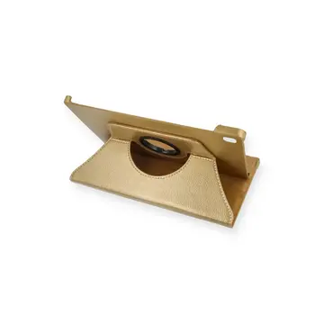 Samsung Galaxy T500 Tab A7 10.4 Kılıf 360 Tablet Deri Kılıf - Gold