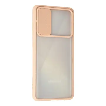 Samsung Galaxy A71 Kılıf Palm Buzlu Kamera Sürgülü Silikon - Pembe
