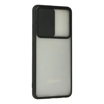 Samsung Galaxy A72 Kılıf Palm Buzlu Kamera Sürgülü Silikon - Siyah