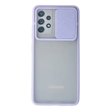 Samsung Galaxy A72 Kılıf Palm Buzlu Kamera Sürgülü Silikon - Lila