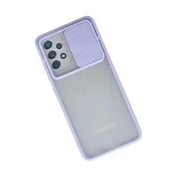 Samsung Galaxy A72 Kılıf Palm Buzlu Kamera Sürgülü Silikon - Lila